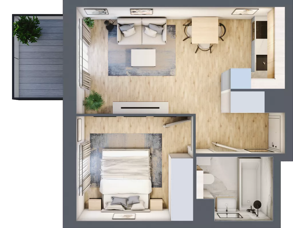 2 pokoje, mieszkanie 36,30 m², piętro 2, oferta nr AA0207, Viva Cité etap II, Warszawa, Bemowo, Chrzanów, ul. Podgrodzie