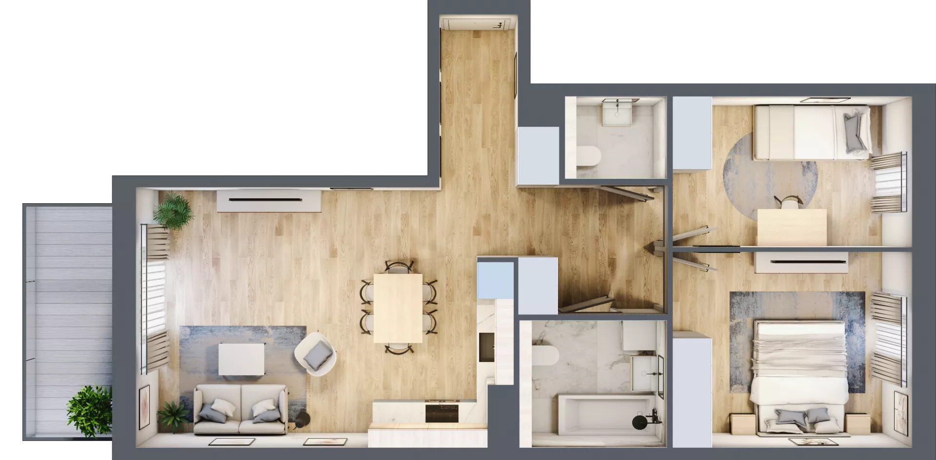 3 pokoje, mieszkanie 65,75 m², piętro 2, oferta nr AA0210, Viva Cité etap II, Warszawa, Bemowo, Chrzanów, ul. Podgrodzie