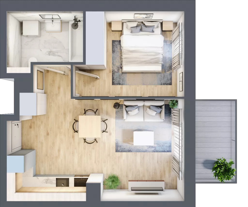 2 pokoje, mieszkanie 39,33 m², piętro 3, oferta nr AC0301, Viva Cité etap II, Warszawa, Bemowo, Chrzanów, ul. Podgrodzie