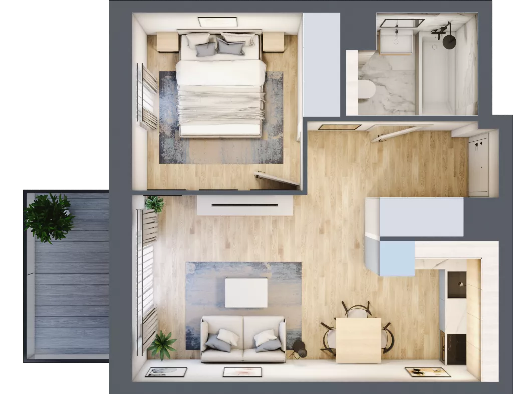 2 pokoje, mieszkanie 36,86 m², piętro 3, oferta nr AC0303, Viva Cité etap II, Warszawa, Bemowo, Chrzanów, ul. Podgrodzie