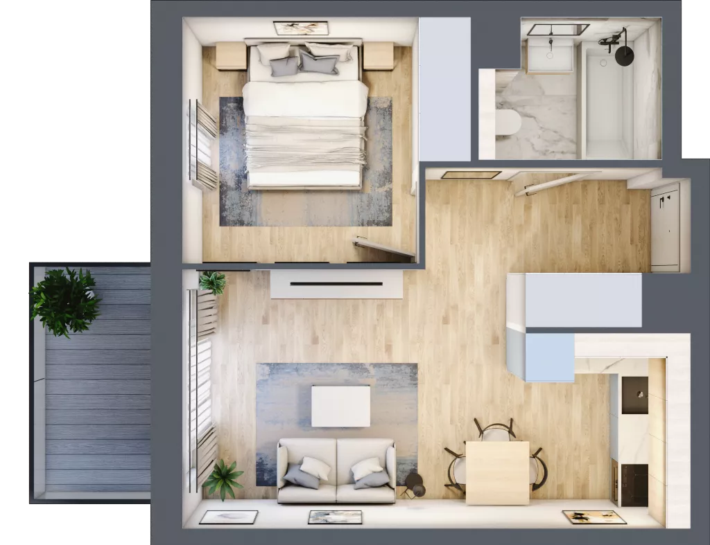 2 pokoje, mieszkanie 36,86 m², piętro 2, oferta nr AC0206, Viva Cité etap II, Warszawa, Bemowo, Chrzanów, ul. Podgrodzie