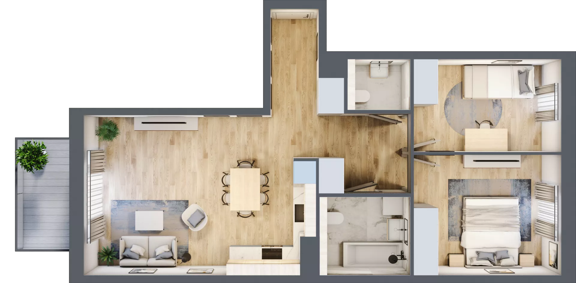 3 pokoje, mieszkanie 65,75 m², piętro 3, oferta nr AC0307, Viva Cité etap II, Warszawa, Bemowo, Chrzanów, ul. Podgrodzie