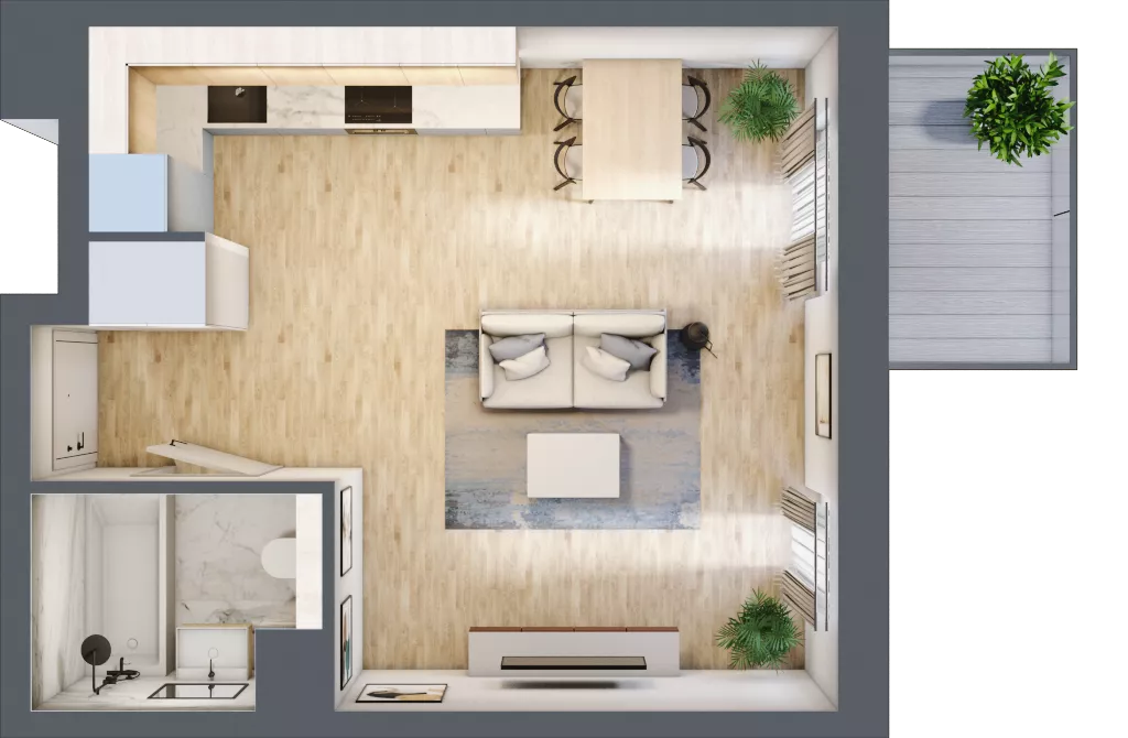 1 pokój, mieszkanie 31,16 m², piętro 3, oferta nr AE0303, Viva Cité etap II, Warszawa, Bemowo, Chrzanów, ul. Podgrodzie