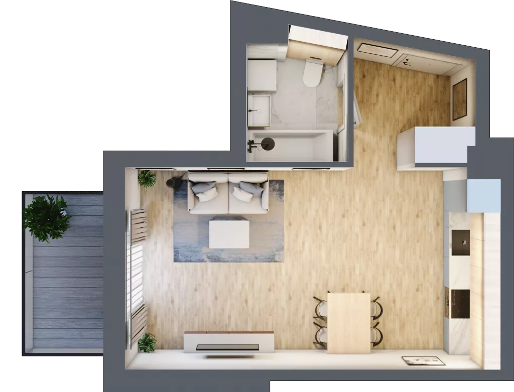 1 pokój, mieszkanie 32,98 m², piętro 3, oferta nr AE0306, Viva Cité etap II, Warszawa, Bemowo, Chrzanów, ul. Podgrodzie
