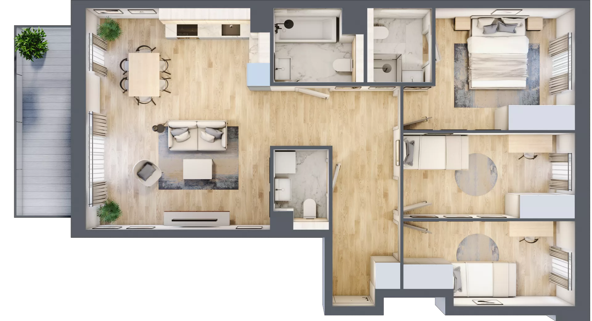 4 pokoje, mieszkanie 82,10 m², piętro 2, oferta nr AD0204, Viva Cité etap II, Warszawa, Bemowo, Chrzanów, ul. Podgrodzie