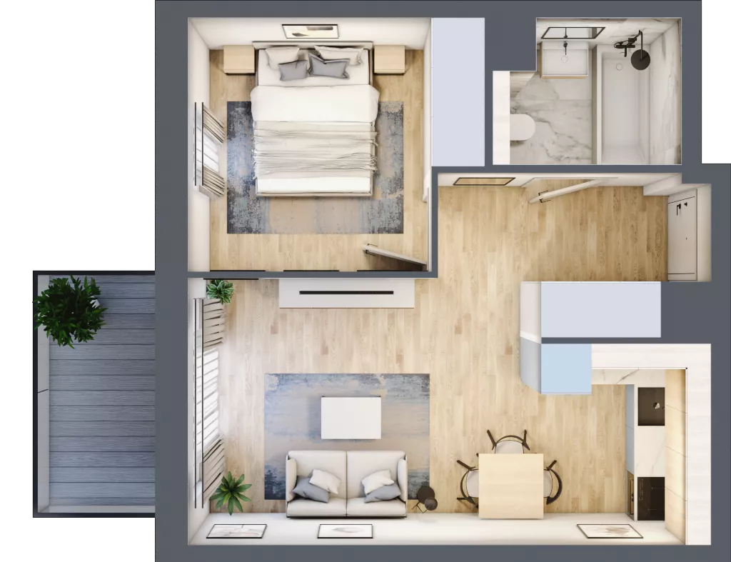 2 pokoje, mieszkanie 36,86 m², piętro 3, oferta nr AC0305, Viva Cité etap II, Warszawa, Bemowo, Chrzanów, ul. Podgrodzie