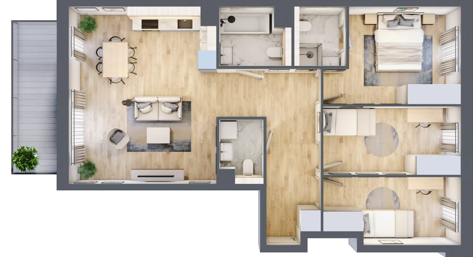 4 pokoje, mieszkanie 82,10 m², piętro 1, oferta nr AD0104, Viva Cité etap II, Warszawa, Bemowo, Chrzanów, ul. Podgrodzie