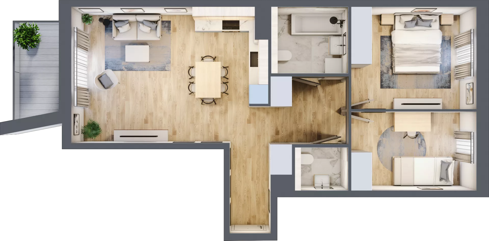 3 pokoje, mieszkanie 65,75 m², piętro 3, oferta nr AE0301, Viva Cité etap II, Warszawa, Bemowo, Chrzanów, ul. Podgrodzie