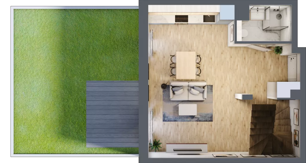 1 pokój, mieszkanie 57,43 m², parter, oferta nr AC0006, Viva Cité etap II, Warszawa, Bemowo, Chrzanów, ul. Podgrodzie