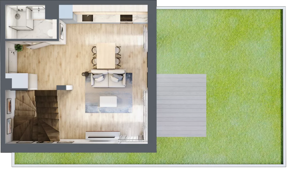1 pokój, mieszkanie 56,42 m², parter, oferta nr AE0005, Viva Cité etap II, Warszawa, Bemowo, Chrzanów, ul. Podgrodzie