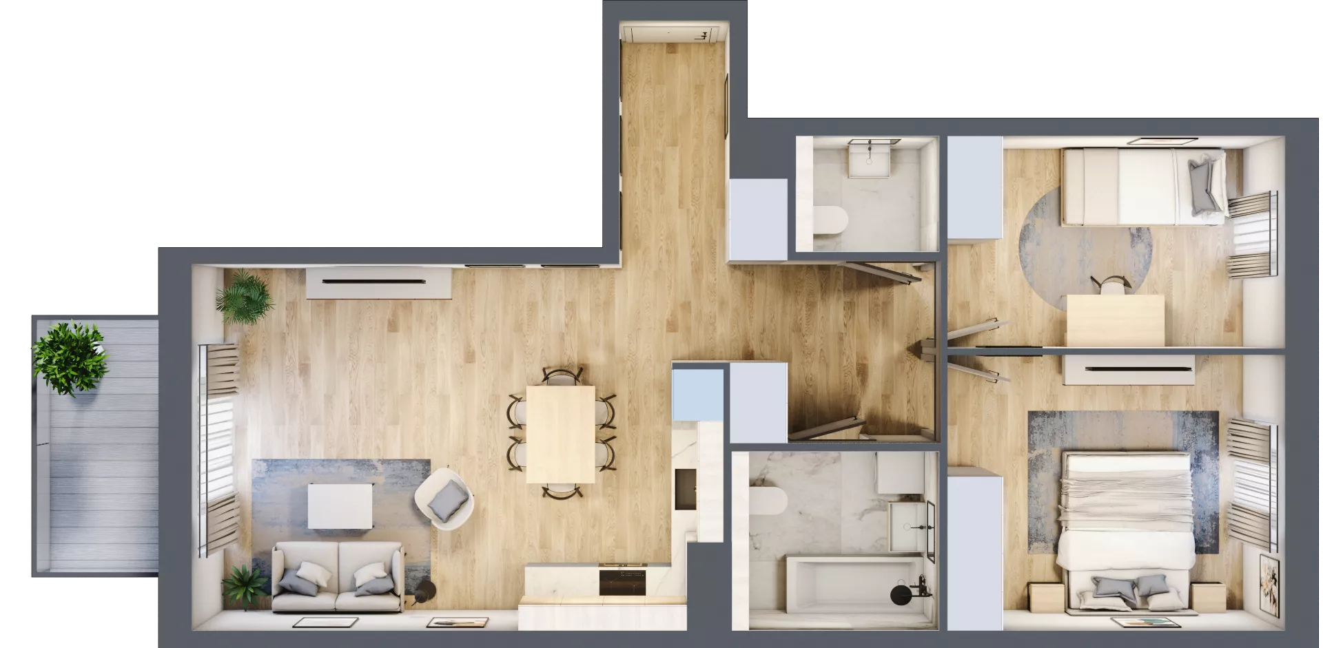3 pokoje, mieszkanie 65,75 m², piętro 2, oferta nr AC0208, Viva Cité etap II, Warszawa, Bemowo, Chrzanów, ul. Podgrodzie