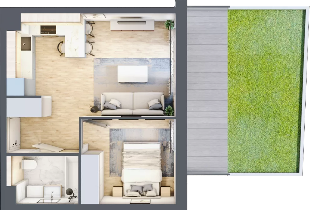 2 pokoje, mieszkanie 35,91 m², parter, oferta nr AB0003, Stacja Rembertów, Warszawa, Rembertów, ul. Fiszera 36
