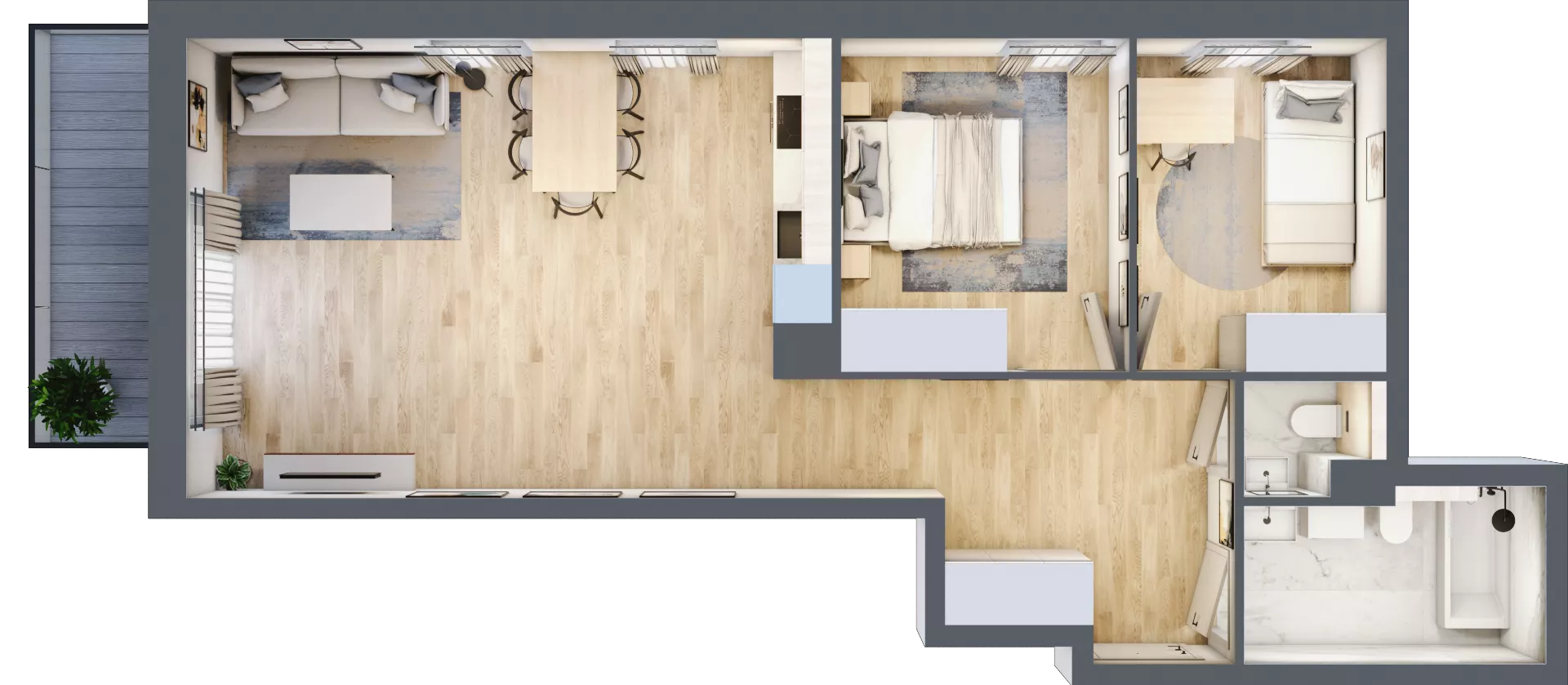 3 pokoje, mieszkanie 65,82 m², piętro 2, oferta nr AB0207, Stacja Rembertów, Warszawa, Rembertów, ul. Fiszera 36