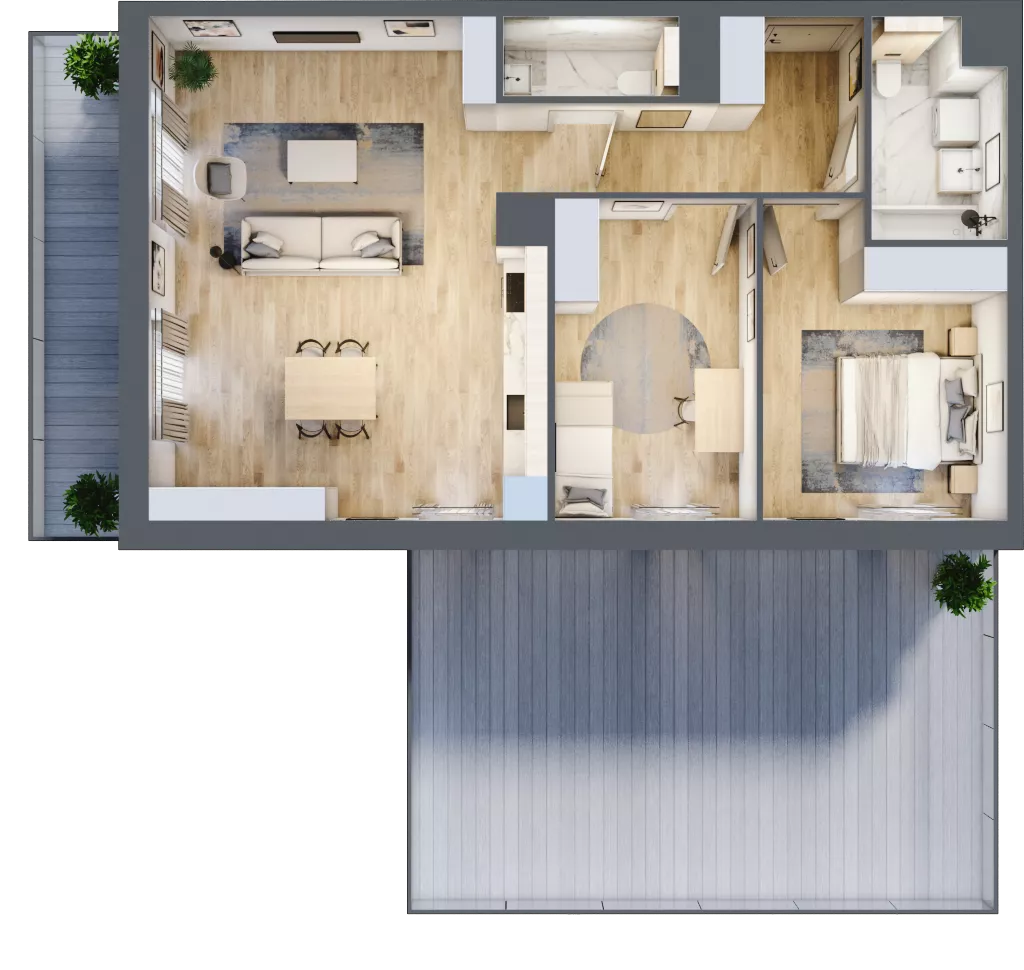 3 pokoje, mieszkanie 76,75 m², piętro 1, oferta nr AA.01.03, Ptasia Vita, Poznań, Grunwald, Grunwald Południe, ul. Ptasia 32