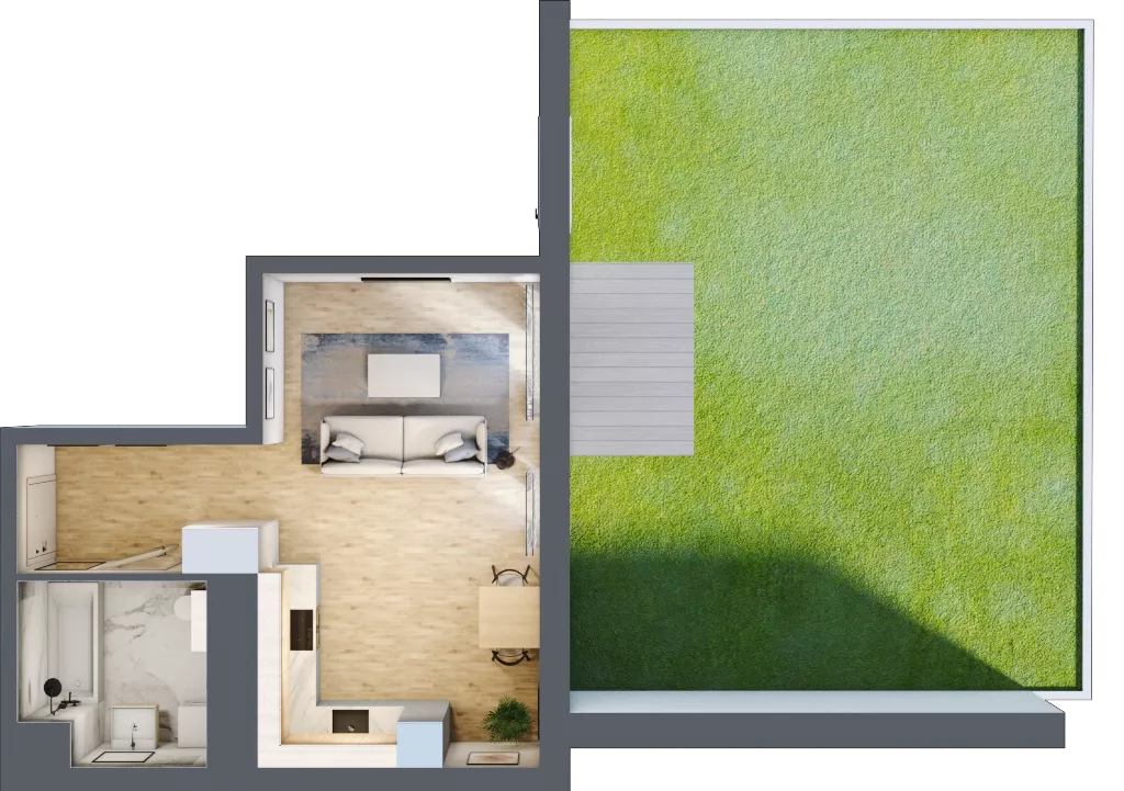 1 pokój, mieszkanie 35,02 m², parter, oferta nr AA.00.01, Ptasia Vita, Poznań, Grunwald, Grunwald Południe, ul. Ptasia 32