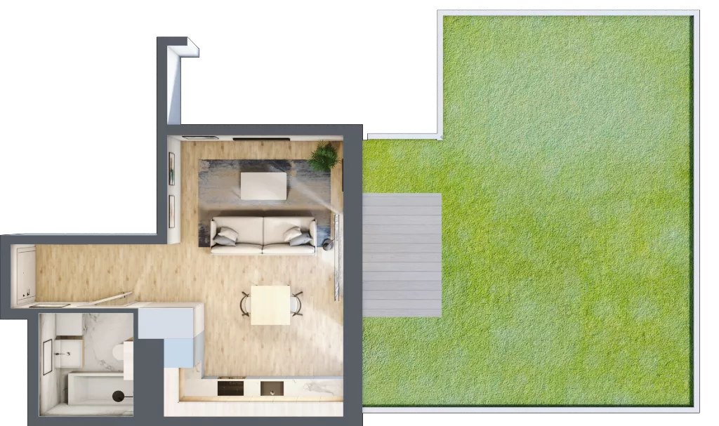 1 pokój, mieszkanie 30,09 m², parter, oferta nr AB.00.01, Ptasia Vita, Poznań, Grunwald, Grunwald Południe, ul. Ptasia 32