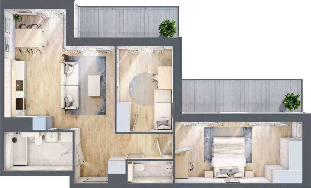 3 pokoje, mieszkanie 67,14 m², piętro 4, oferta nr AB.04.06, Ptasia Vita, Poznań, Grunwald, Grunwald Południe, ul. Ptasia 32