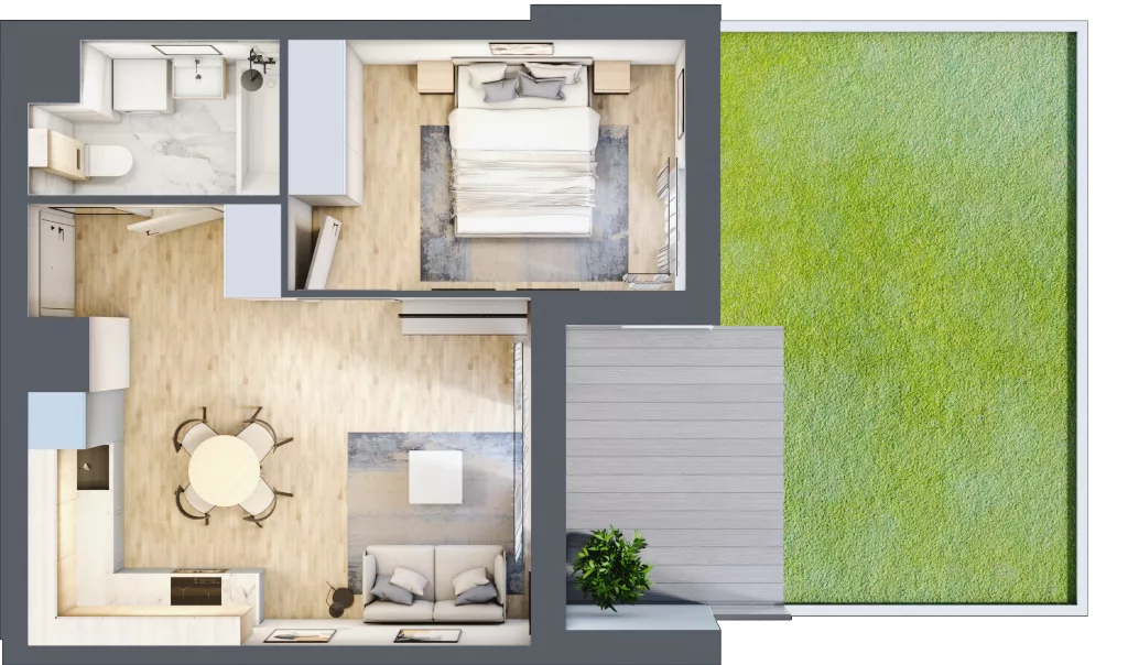 2 pokoje, mieszkanie 36,57 m², parter, oferta nr AC0003/4, M Bemowo 4, Warszawa, Bemowo, Chrzanów, ul. Szeligowska
