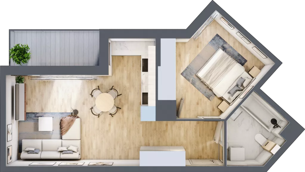2 pokoje, mieszkanie 48,39 m², piętro 2, oferta nr AA0201/4, M Bemowo 4, Warszawa, Bemowo, Chrzanów, ul. Szeligowska