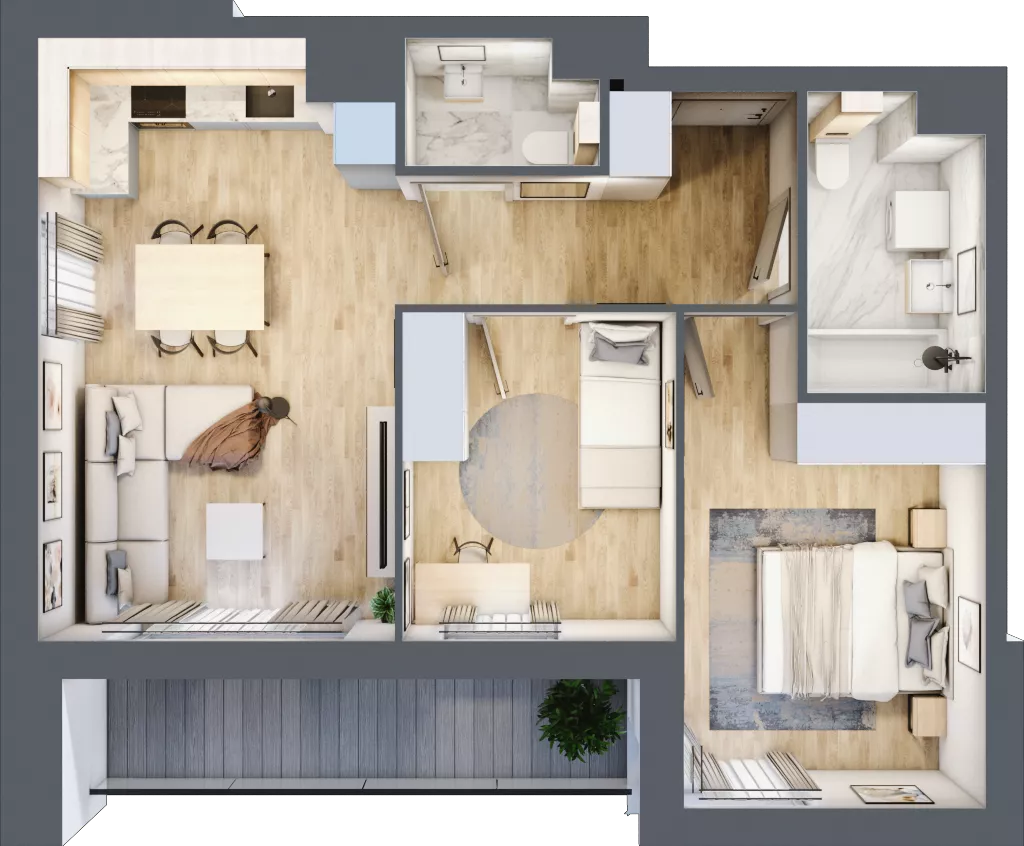 3 pokoje, mieszkanie 54,43 m², piętro 1, oferta nr AC0105/4, M Bemowo 4, Warszawa, Bemowo, Chrzanów, ul. Szeligowska