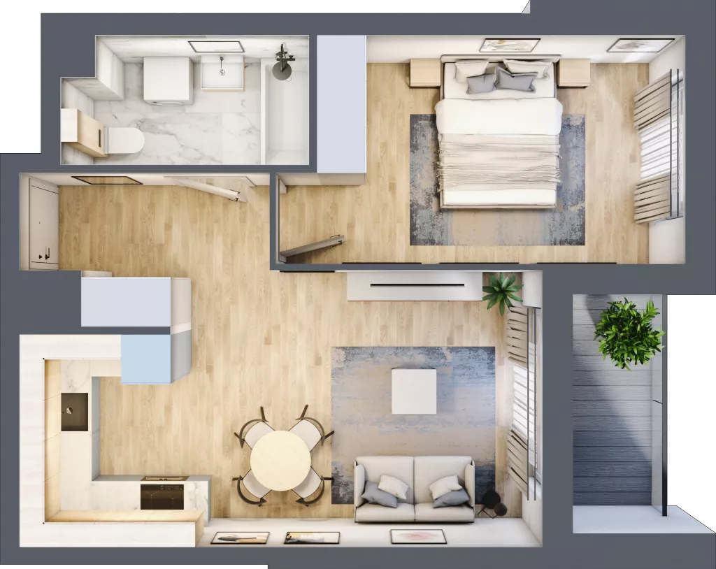 2 pokoje, mieszkanie 42,32 m², piętro 1, oferta nr BC0103/4, M Bemowo 4, Warszawa, Bemowo, Chrzanów, ul. Szeligowska