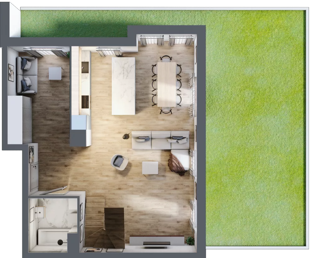 4 pokoje, mieszkanie 113,63 m², parter, oferta nr B3.00.03, Południe Vita etap IV, Gdańsk, Orunia Górna-Gdańsk Południe, ul. Kazimierza Wielkiego 