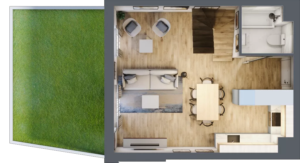 4 pokoje, mieszkanie 68,99 m², parter, oferta nr B3.00.01, Południe Vita etap IV, Gdańsk, Orunia Górna-Gdańsk Południe, ul. Kazimierza Wielkiego 
