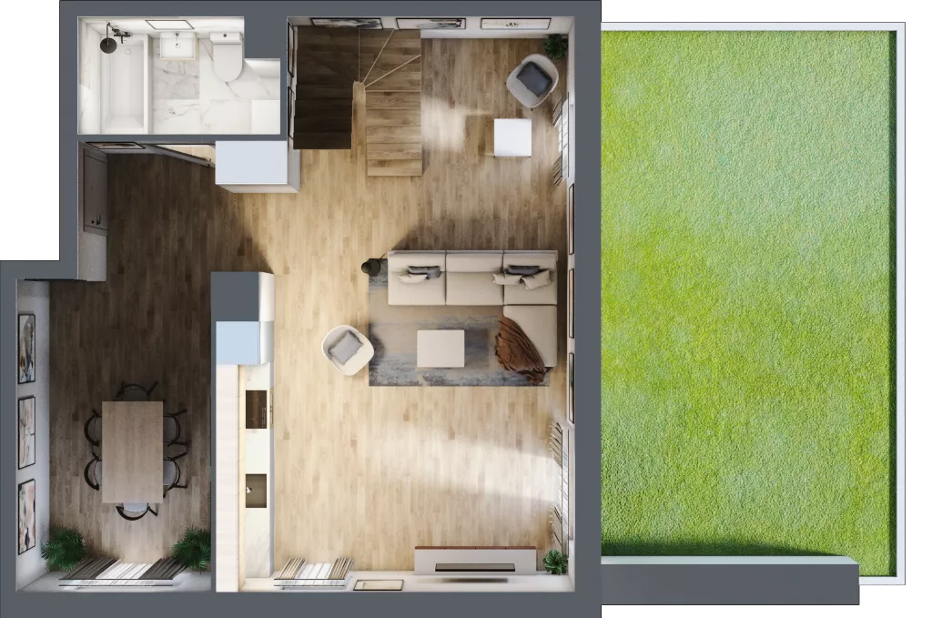 4 pokoje, mieszkanie 106,50 m², parter, oferta nr B3.00.08, Południe Vita etap IV, Gdańsk, Orunia Górna-Gdańsk Południe, ul. Kazimierza Wielkiego 