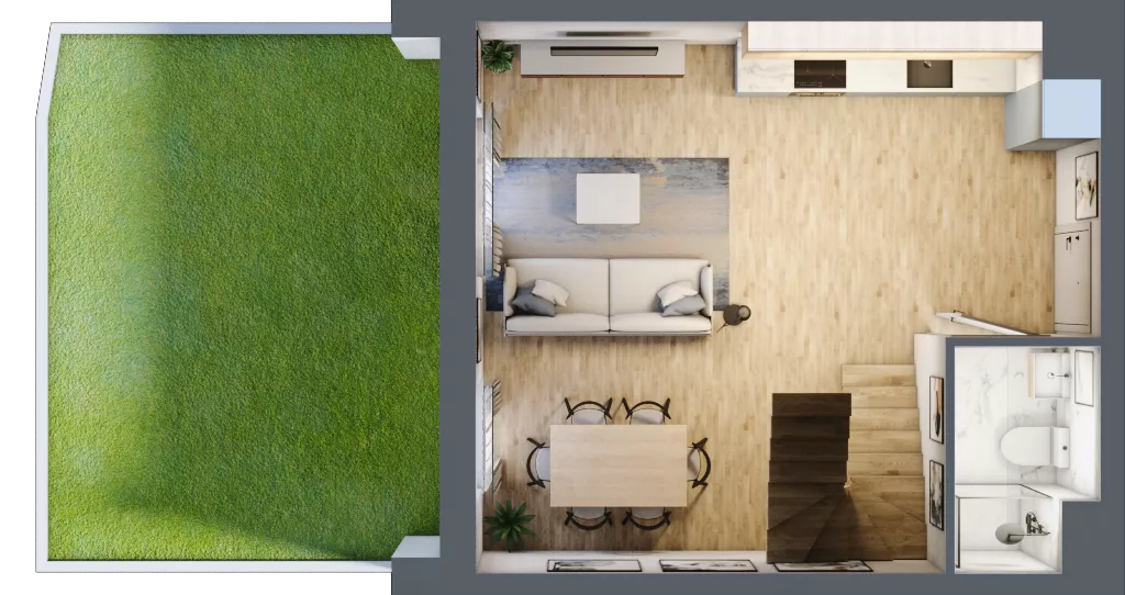 3 pokoje, mieszkanie 63,20 m², parter, oferta nr B3.00.02, Południe Vita etap IV, Gdańsk, Orunia Górna-Gdańsk Południe, ul. Kazimierza Wielkiego 