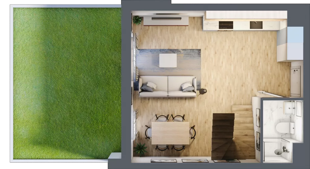3 pokoje, mieszkanie 63,20 m², parter, oferta nr B3.00.10, Południe Vita etap IV, Gdańsk, Orunia Górna-Gdańsk Południe, ul. Kazimierza Wielkiego 