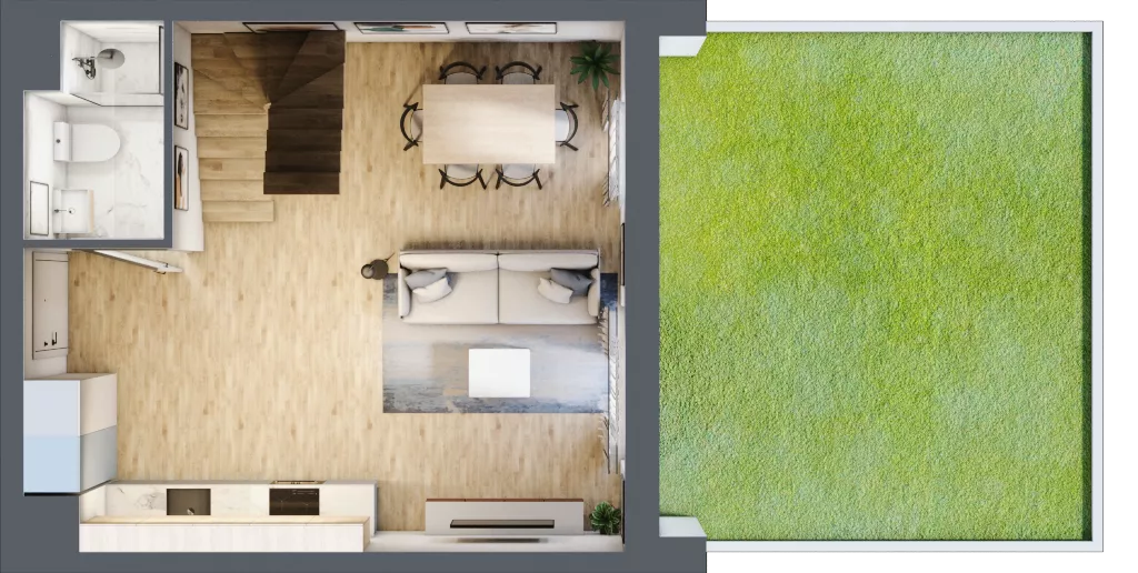 3 pokoje, mieszkanie 63,20 m², parter, oferta nr B3.00.07, Południe Vita etap IV, Gdańsk, Orunia Górna-Gdańsk Południe, ul. Kazimierza Wielkiego 
