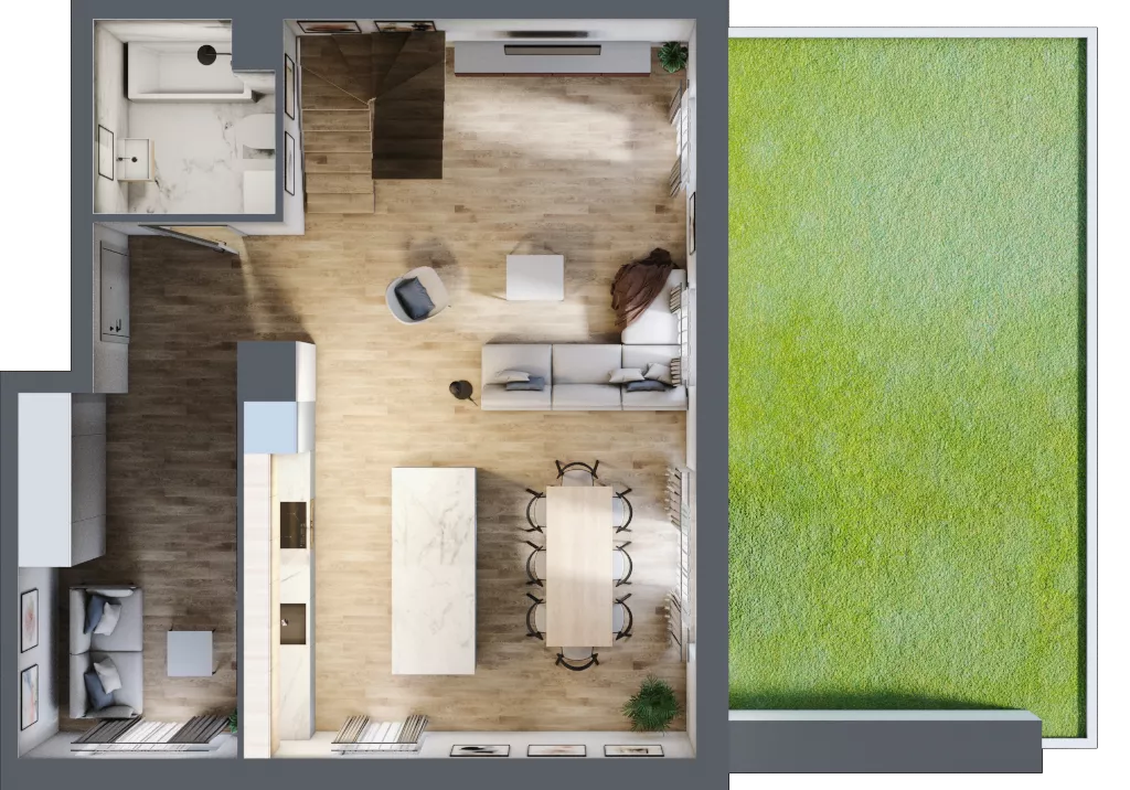 4 pokoje, mieszkanie 111,43 m², parter, oferta nr B4.00.10, Południe Vita etap IV, Gdańsk, Orunia Górna-Gdańsk Południe, ul. Kazimierza Wielkiego 