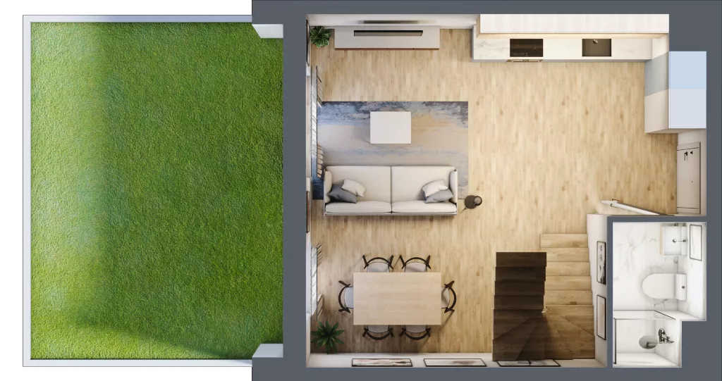 3 pokoje, mieszkanie 63,20 m², parter, oferta nr B4.00.02, Południe Vita etap IV, Gdańsk, Orunia Górna-Gdańsk Południe, ul. Kazimierza Wielkiego 