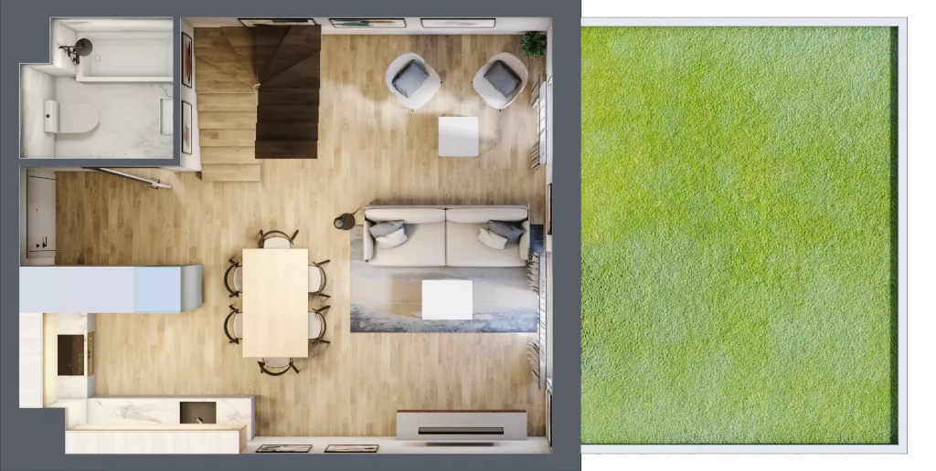 4 pokoje, mieszkanie 68,99 m², parter, oferta nr B4.00.09, Południe Vita etap IV, Gdańsk, Orunia Górna-Gdańsk Południe, ul. Kazimierza Wielkiego 