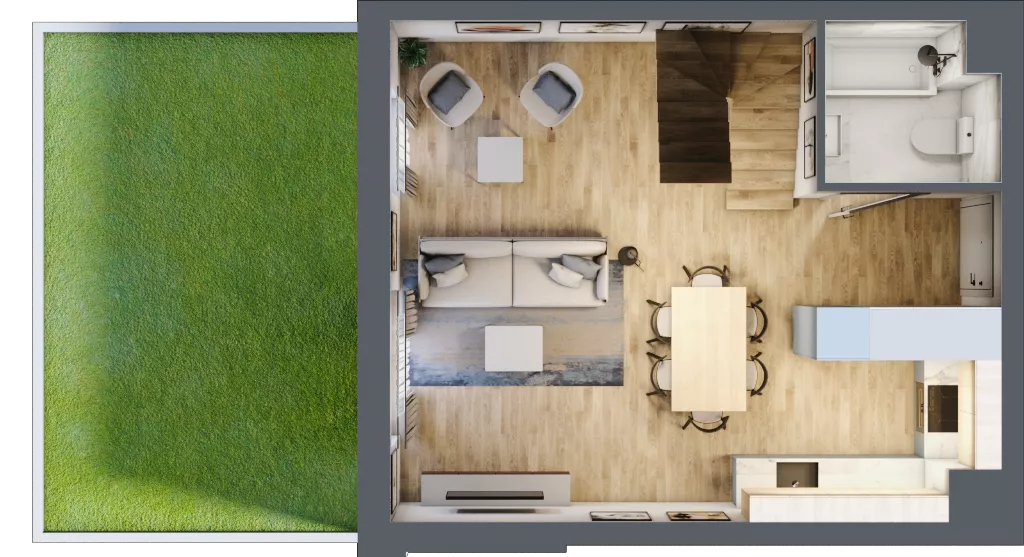 4 pokoje, mieszkanie 68,99 m², parter, oferta nr B4.00.01, Południe Vita etap IV, Gdańsk, Orunia Górna-Gdańsk Południe, ul. Kazimierza Wielkiego 
