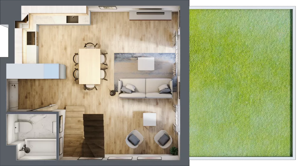 4 pokoje, mieszkanie 74,37 m², parter, oferta nr B4.00.07, Południe Vita etap IV, Gdańsk, Orunia Górna-Gdańsk Południe, ul. Kazimierza Wielkiego 