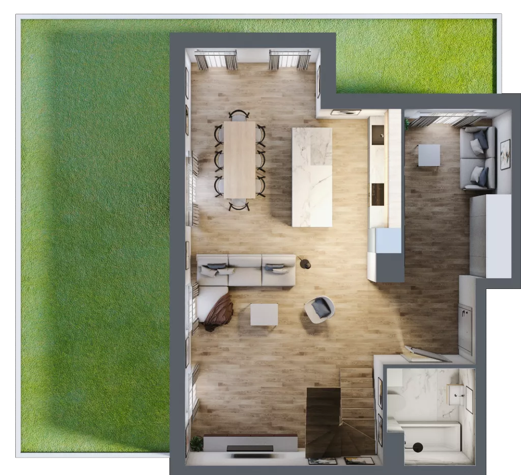 5 pokoi, mieszkanie 120,66 m², parter, oferta nr B4.00.03, Południe Vita etap IV, Gdańsk, Orunia Górna-Gdańsk Południe, ul. Kazimierza Wielkiego 