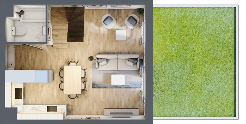 4 pokoje, mieszkanie 68,99 m², parter, oferta nr B6.00.08, Południe Vita etap IV, Gdańsk, Orunia Górna-Gdańsk Południe, ul. Kazimierza Wielkiego 