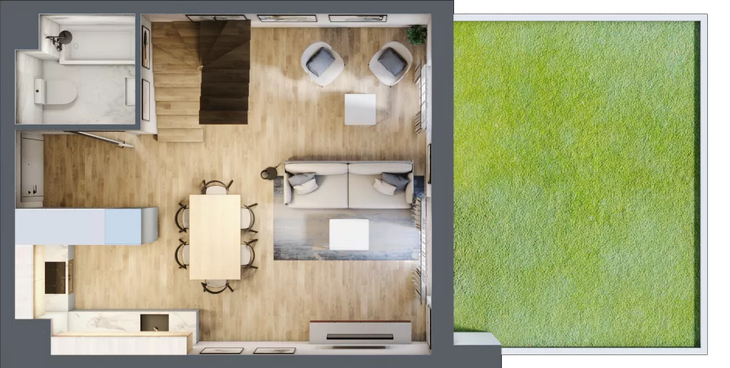 4 pokoje, mieszkanie 68,99 m², parter, oferta nr B6.00.09, Południe Vita etap IV, Gdańsk, Orunia Górna-Gdańsk Południe, ul. Kazimierza Wielkiego 
