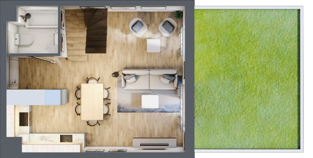4 pokoje, mieszkanie 68,99 m², parter, oferta nr B6.00.06, Południe Vita etap IV, Gdańsk, Orunia Górna-Gdańsk Południe, ul. Kazimierza Wielkiego 