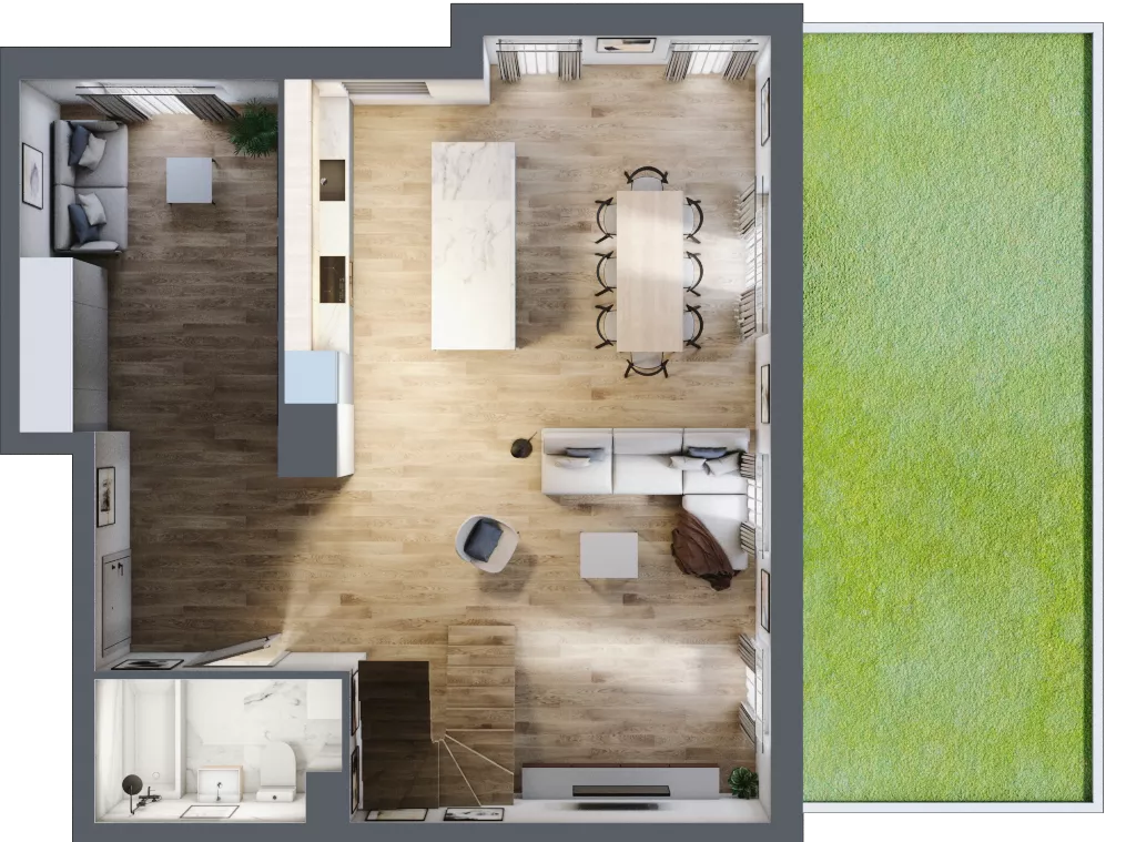 5 pokoi, mieszkanie 127,72 m², parter, oferta nr B6.00.04, Południe Vita etap IV, Gdańsk, Orunia Górna-Gdańsk Południe, ul. Kazimierza Wielkiego 