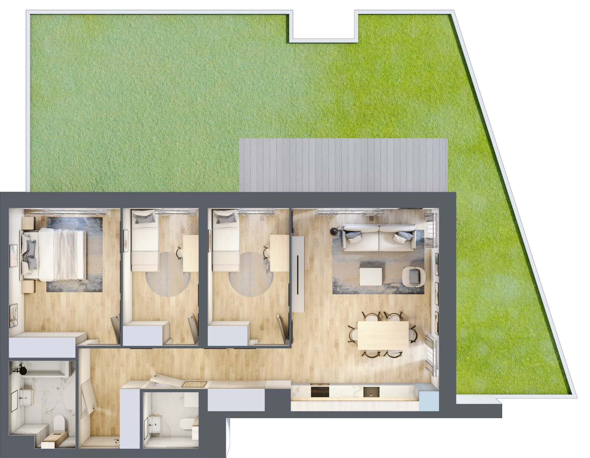 4 pokoje, mieszkanie 81,90 m², parter, oferta nr M1/1/0/04, Przy Parku Vita II etap, Wrocław, Tarnogaj, Krzyki, ul. Międzyleska 2