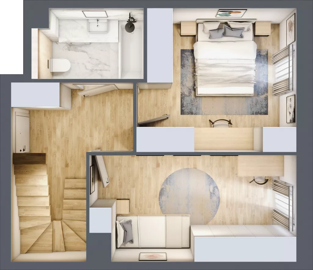 3 pokoje, mieszkanie 74,85 m², piętro 2, oferta nr A/KL2/2/07, Podhalańska Vita, Wrocław, Żerniki, Złotniki, ul. Podhalańska