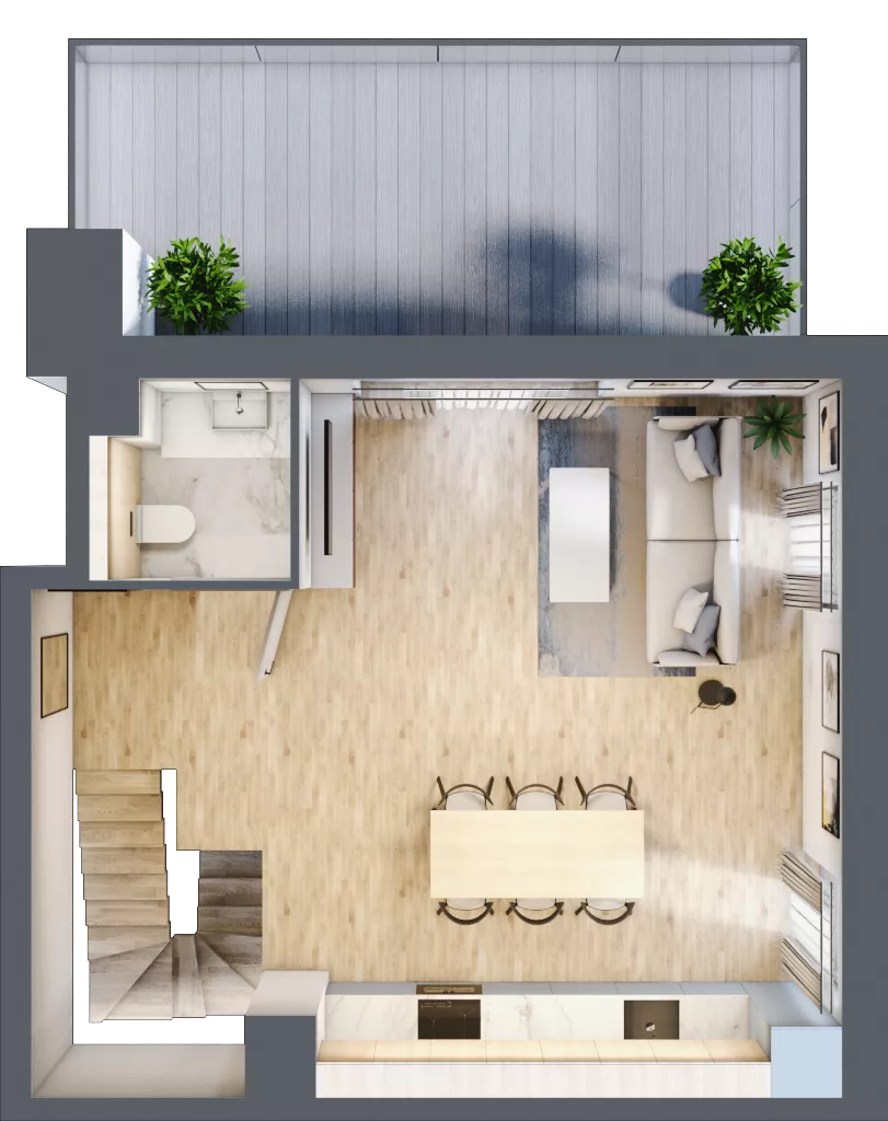 3 pokoje, mieszkanie 74,85 m², piętro 2, oferta nr A/KL2/2/07, Podhalańska Vita, Wrocław, Żerniki, Złotniki, ul. Podhalańska