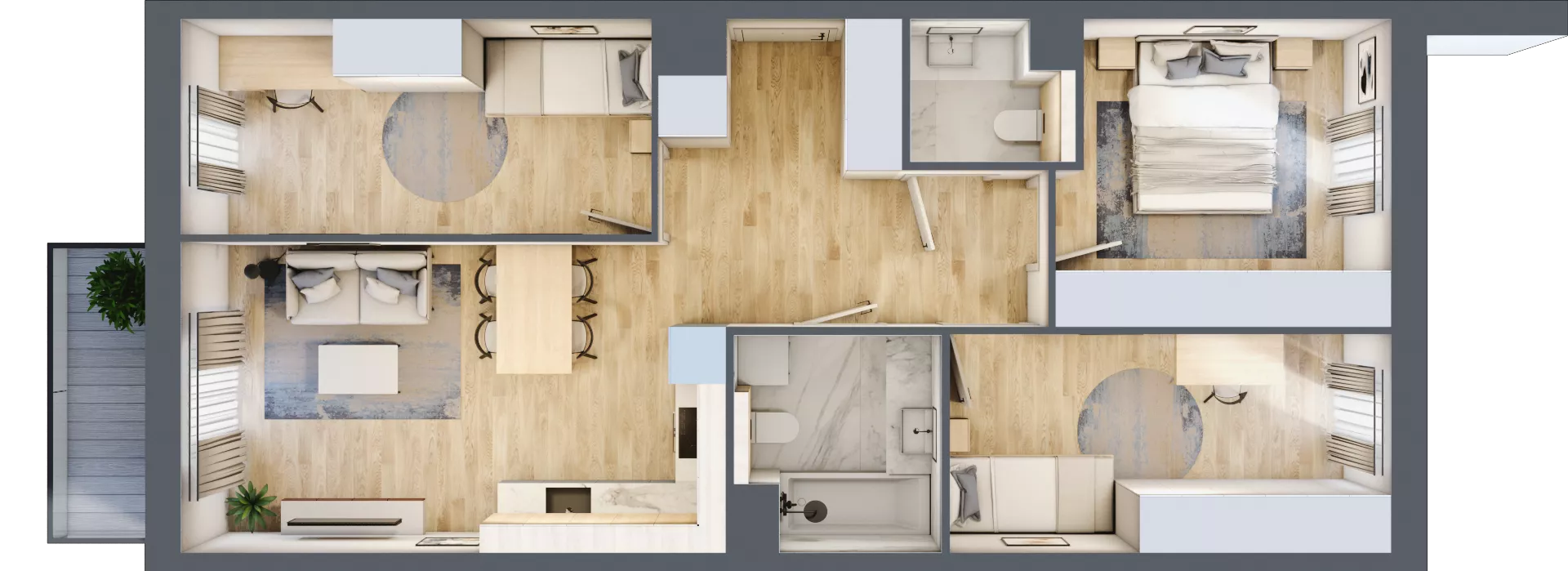 4 pokoje, mieszkanie 68,62 m², piętro 1, oferta nr A/KL2/1/10, Podhalańska Vita, Wrocław, Żerniki, Złotniki, ul. Podhalańska