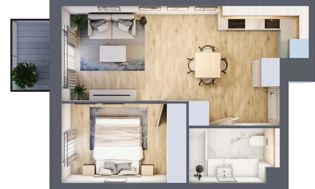 2 pokoje, mieszkanie 38,78 m², piętro 2, oferta nr A/KL2/2/02, Podhalańska Vita, Wrocław, Żerniki, Złotniki, ul. Podhalańska