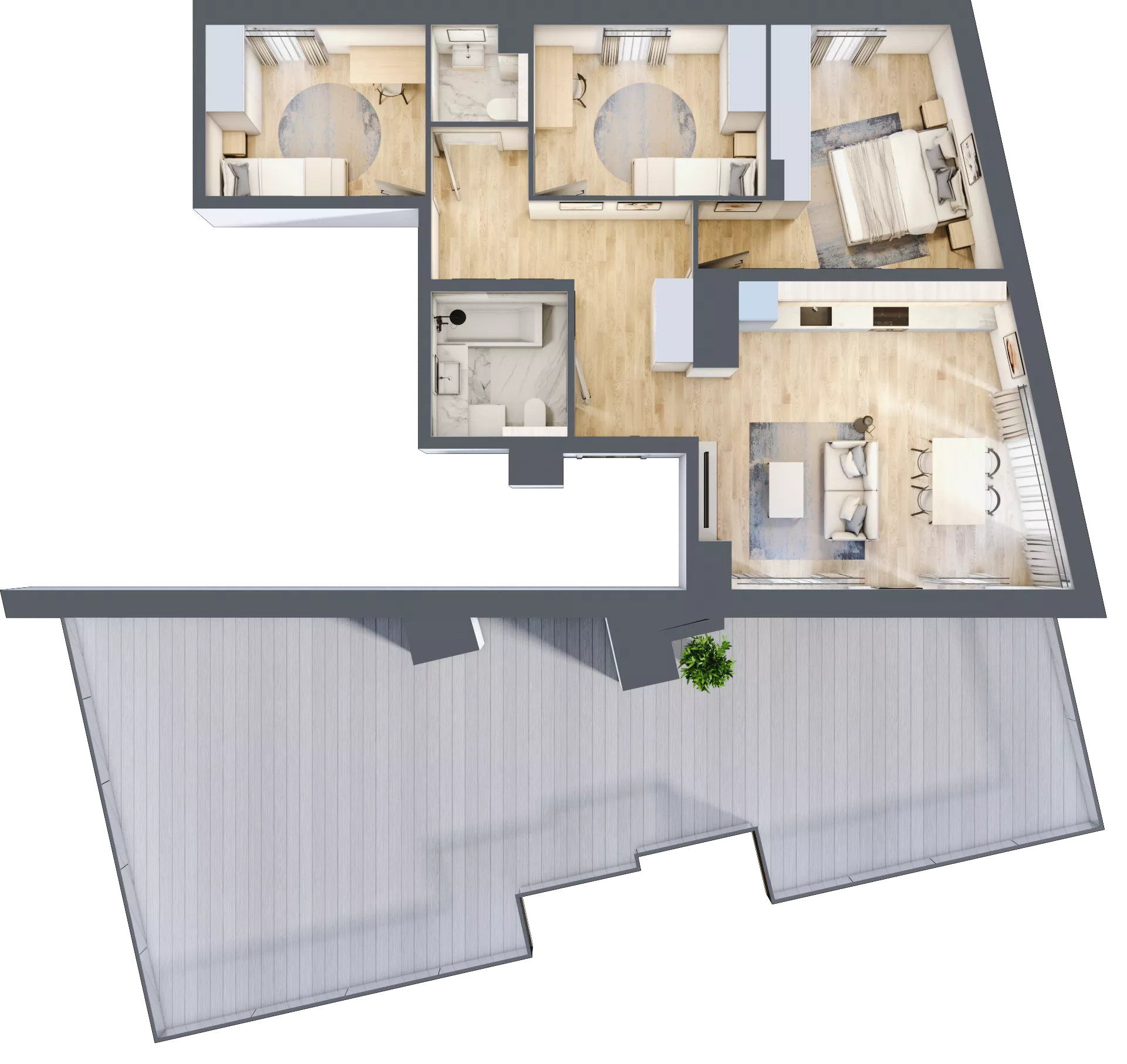 4 pokoje, mieszkanie 72,87 m², piętro 3, oferta nr A/KL1/3/02, Podhalańska Vita, Wrocław, Żerniki, Złotniki, ul. Podhalańska