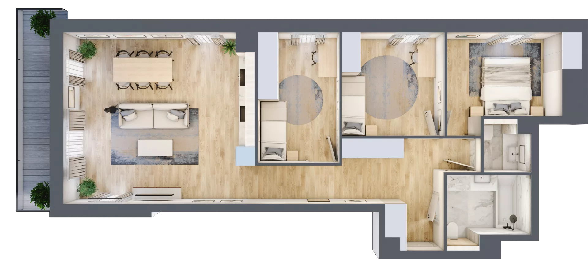 4 pokoje, mieszkanie 84,50 m², piętro 1, oferta nr A/KL1/1/01, Podhalańska Vita, Wrocław, Żerniki, Złotniki, ul. Podhalańska