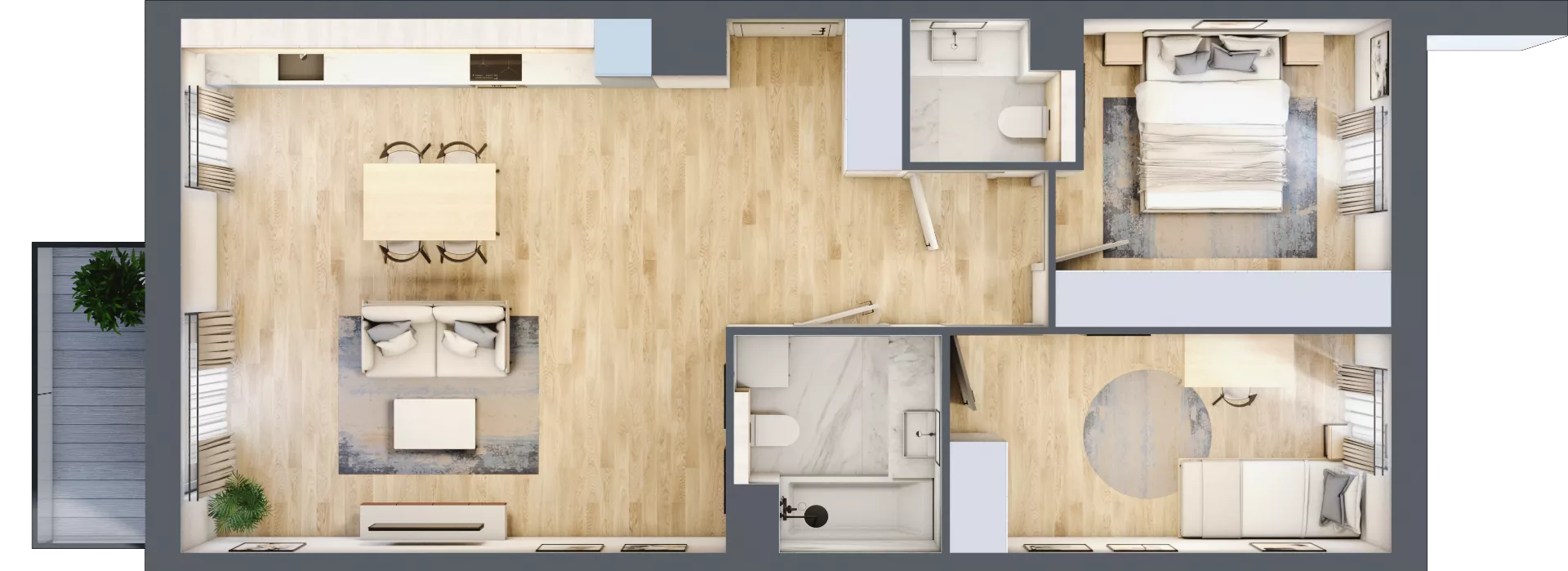 3 pokoje, mieszkanie 69,22 m², piętro 2, oferta nr A/KL2/2/10, Podhalańska Vita, Wrocław, Żerniki, Złotniki, ul. Podhalańska