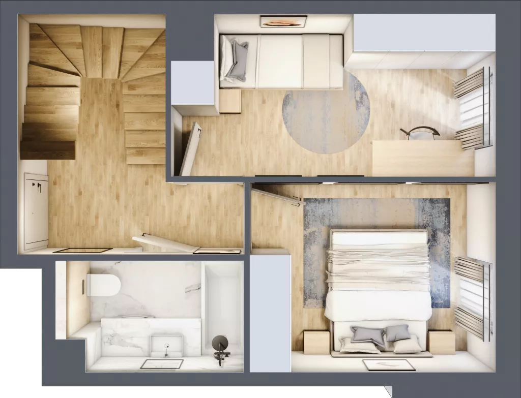 3 pokoje, mieszkanie 61,79 m², piętro 2, oferta nr A/KL2/2/09, Podhalańska Vita, Wrocław, Żerniki, Złotniki, ul. Podhalańska